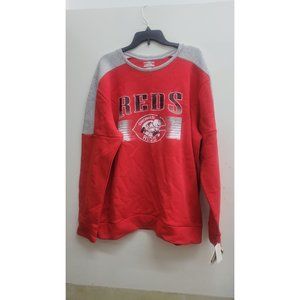 Men's MLB Cincinnati Reds Sports Jersey Sweatshirt -Cooperstown Collection Red X